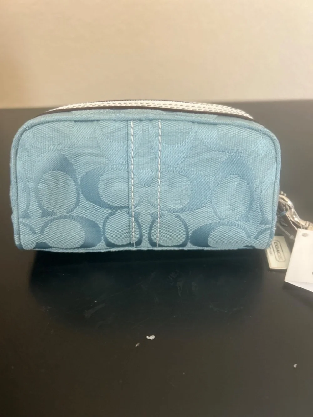 Coach Signature Jacquard Mini Cosmetic Pouch/Wristlet. NWT. Vintage